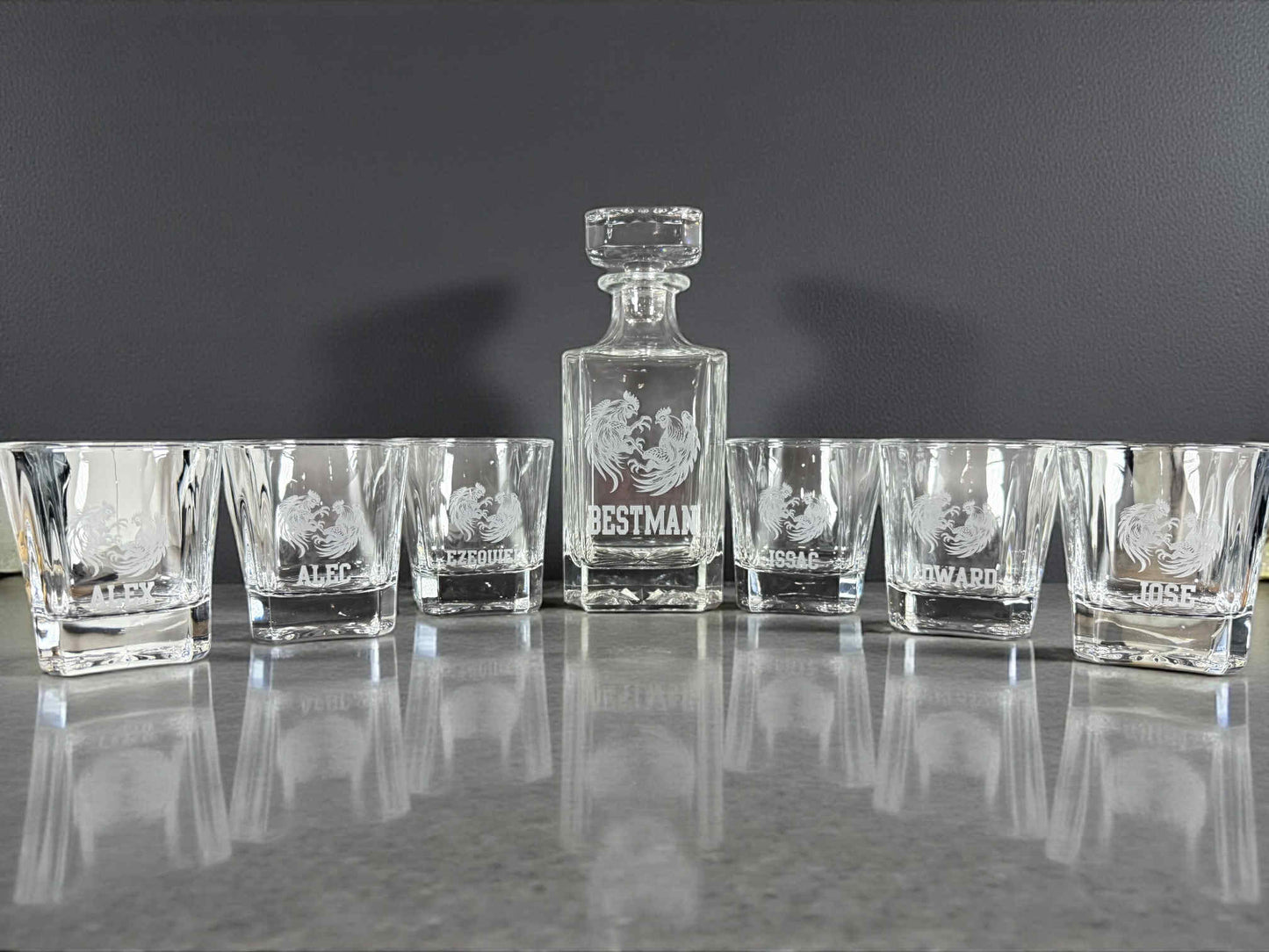 Whiskey Decanter Set Custom Laser Engraved