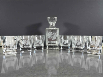 Whiskey Decanter Set Custom Laser Engraved