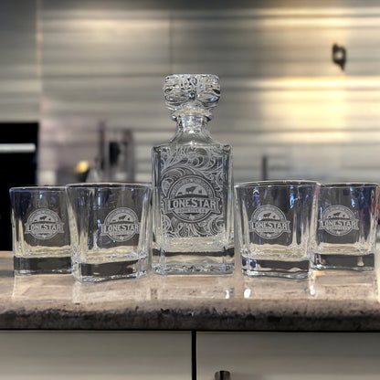 Whiskey Decanter Set Custom Laser Engraved