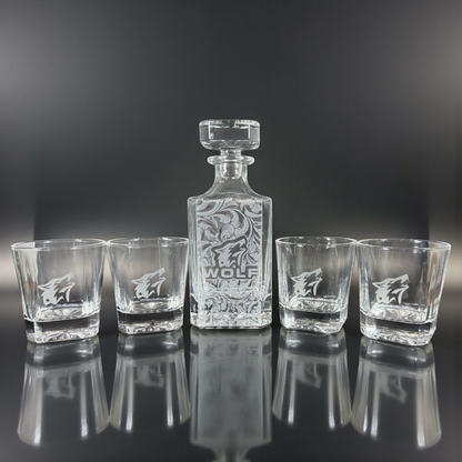 Whiskey Decanter Set Custom Laser Engraved